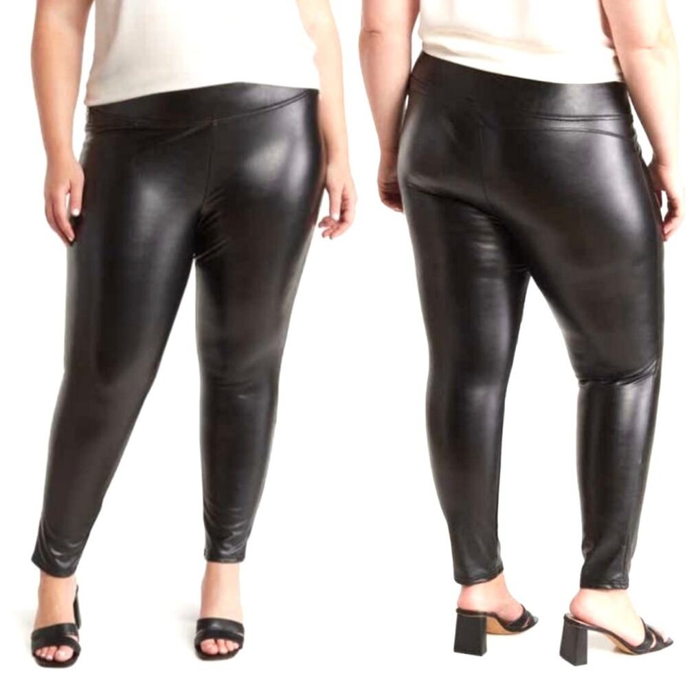 1.STATE Black Faux Leather Leggings Size XL